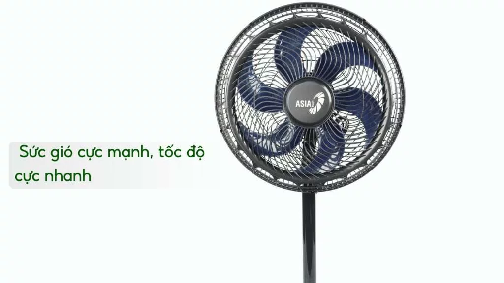 Quạt Đứng Asiavina Turbo Plus VY639092 – 90W Đen Sức gió cực mạnh, tốc độ cực nhanh