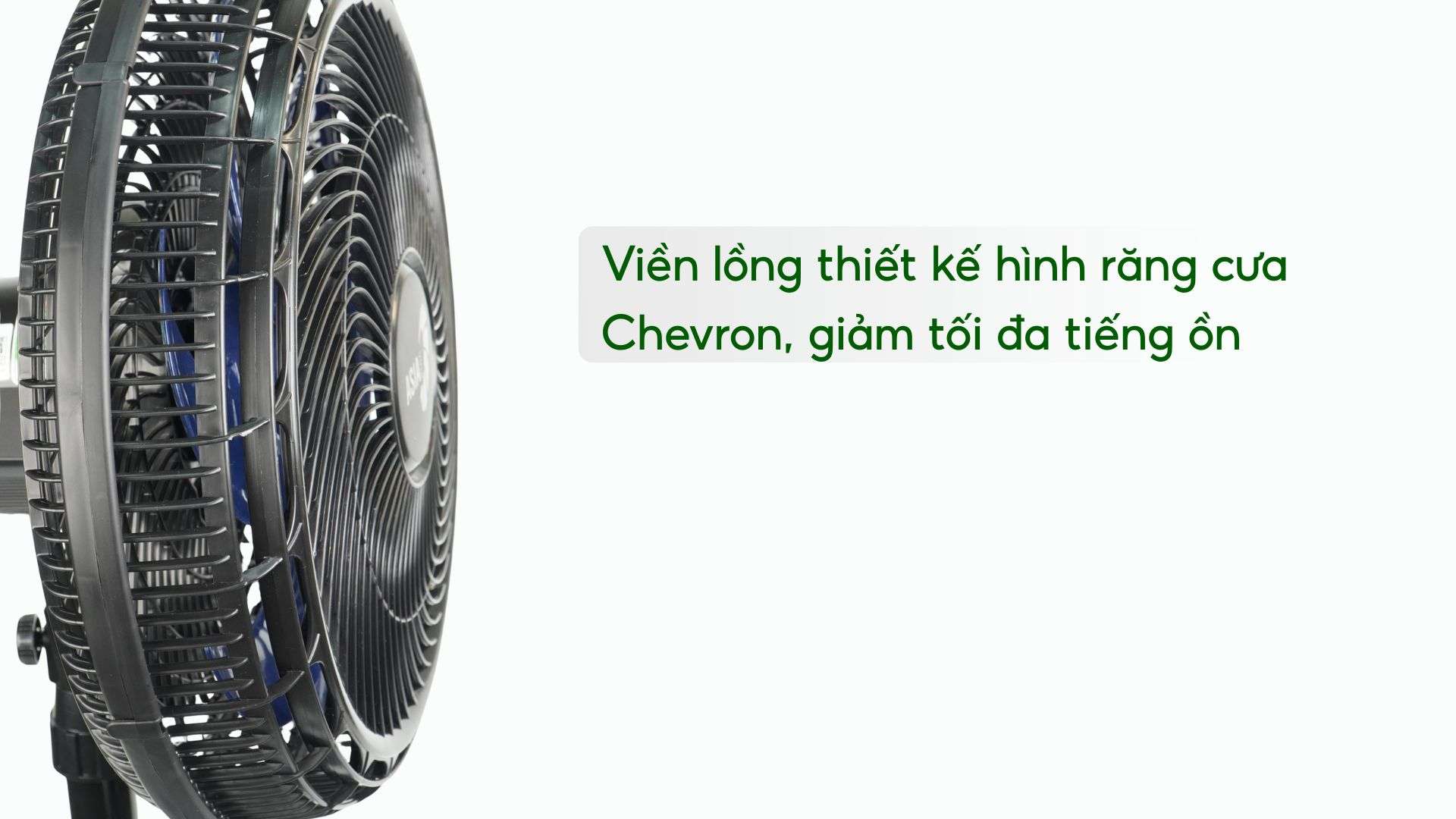Quạt Đứng Asiavina Turbo Plus VY639092 – 90W Đen Viền lồng thiết kế hình răng cưa Chevron, giảm tối đa tiếng ồn