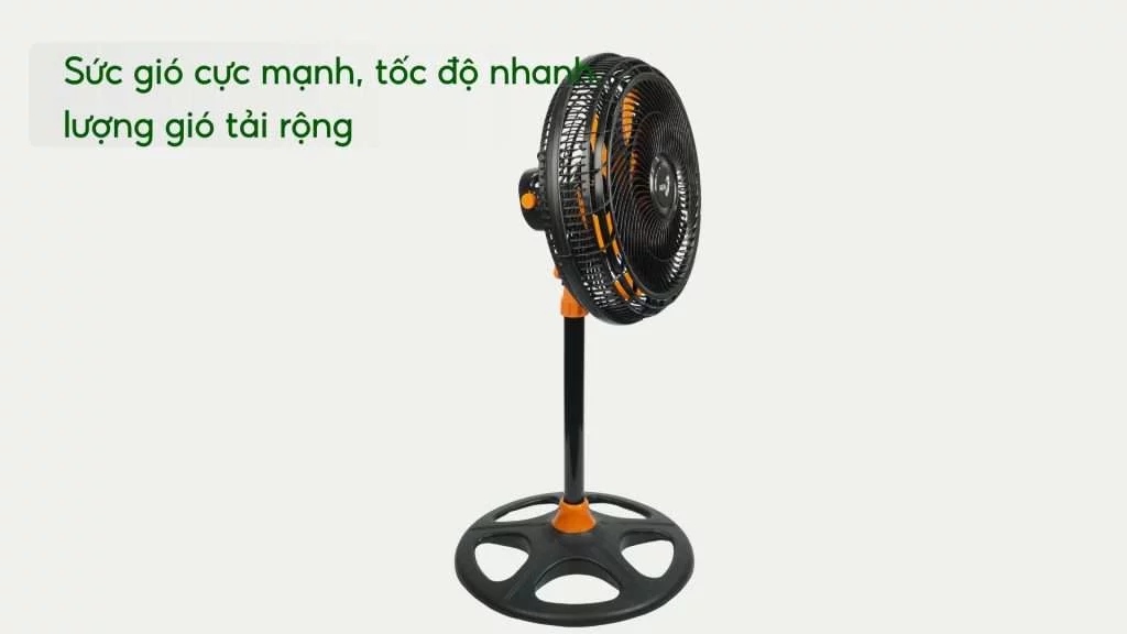 Quạt Đứng Asiavina Turbo Plus VY639891 & VY639892 90W Đen Sức gió cực mạnh, tốc độ nhanh, lượng gió tải rộng