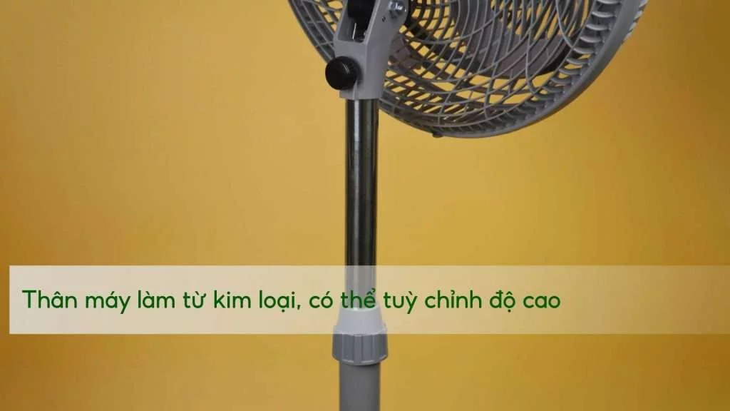 Quạt Đứng Asiavina Turbo Plus Vy639792 – 90W Xám Thân máy làm từ kim loại, có thể tuỳ chỉnh độ cao