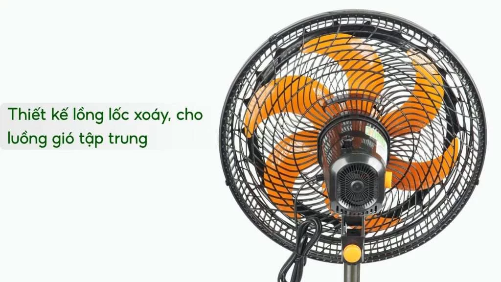 Quạt Lửng Asiavina Turbo Plus VY638892 – 90W Đen Thiết kế lồng lốc xoáy, cho luồng gió tập trung