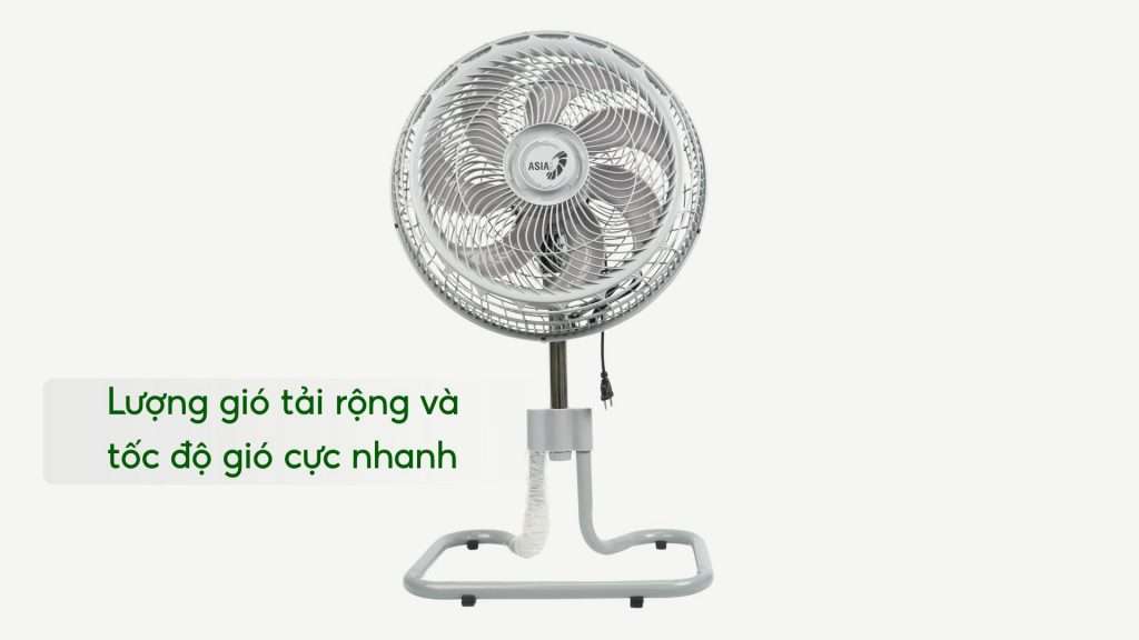 Quạt Sàn Asiavina Turbo Max VY646990 – 100W Xám Lượng gió tải rộng và tốc độ gió cực nhanh