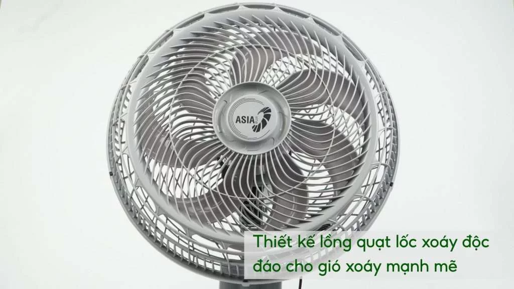 Quạt Sàn Asiavina Turbo Max VY646990 – 100W Xám Thiết kế lồng quạt lốc xoáy độc đáo cho gió xoáy mạnh mẽ
