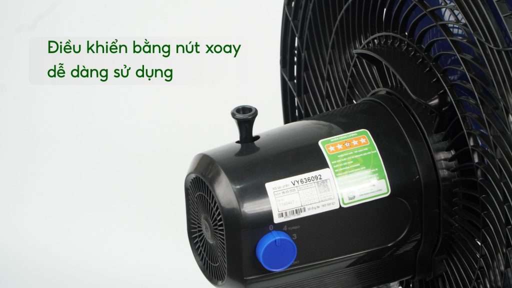 Quạt Sàn Asiavina Turbo Plus VY636092 – 90W Đen Điều khiển bằng nút xoay dễ dàng sử dụng