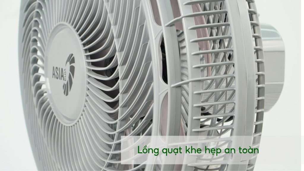 Quạt Sàn Asiavina Turbo Plus VY636792 – 90W Xám Lồng quạt khe hẹp an toàn