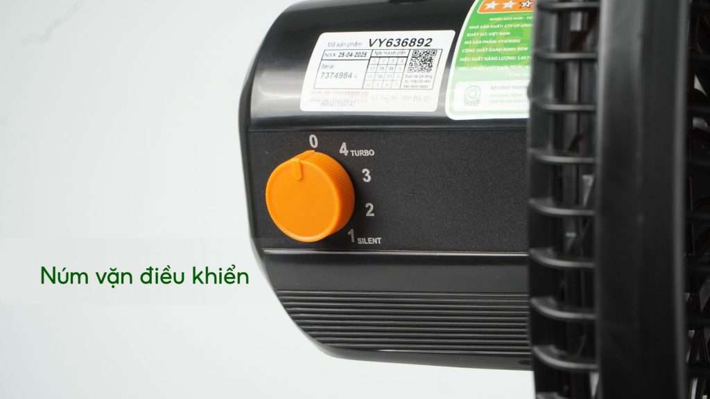 Quạt Sàn Asiavina Turbo Plus VY636892 – 90W Đen Núm vặn điều khiển