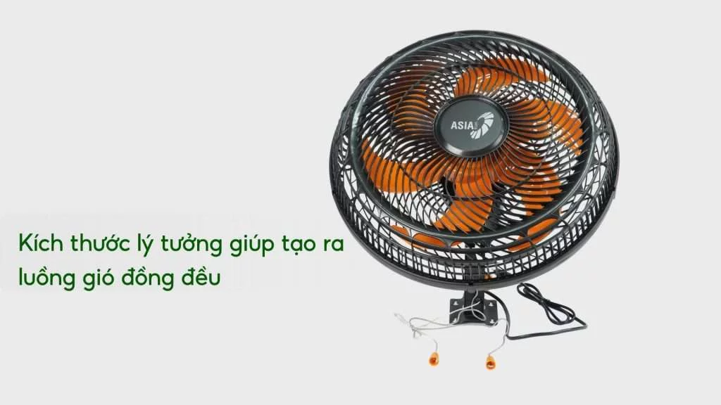 Quạt Treo Asiavina Turbo Plus VY637892 90W Đen Kích thước lý tưởng