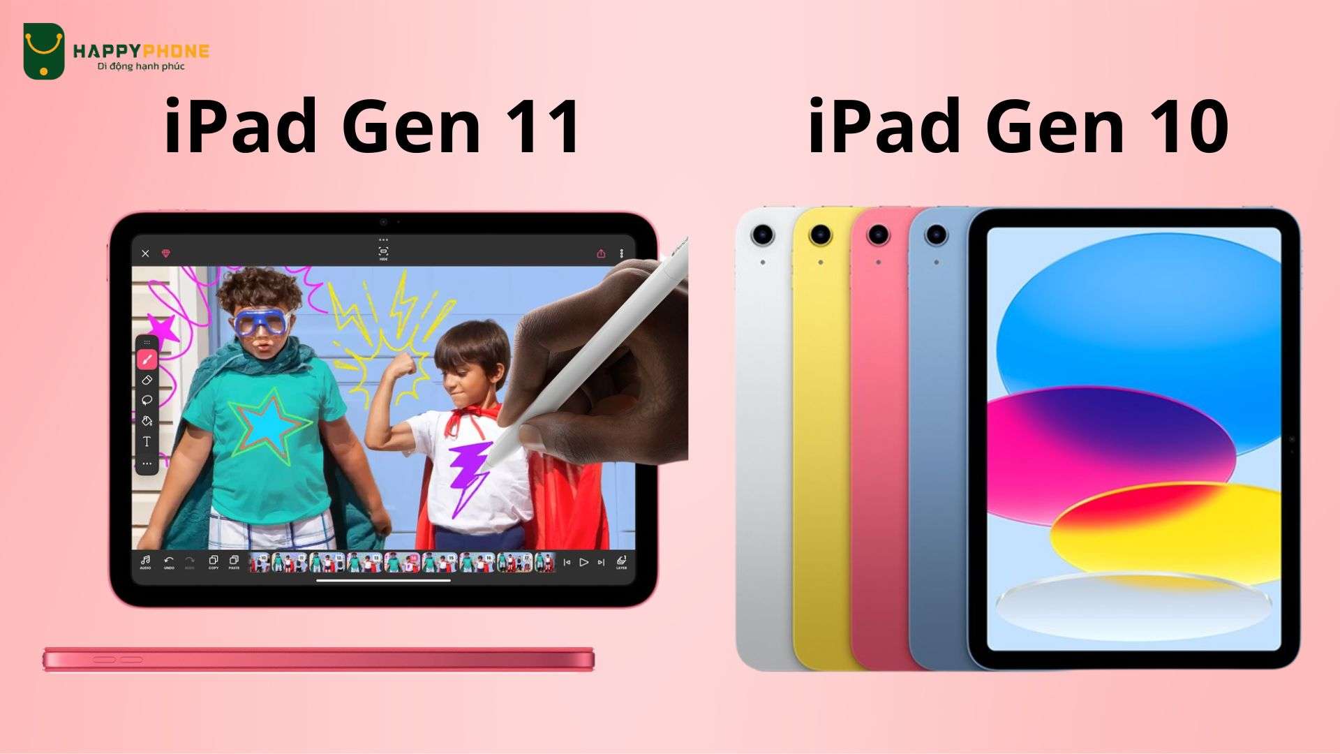 So sánh màn hình giữa iPad Gen 10 và iPad Gen 11