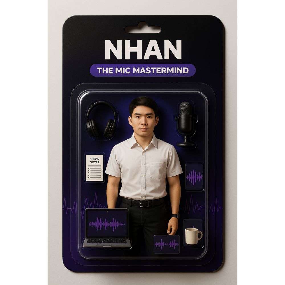 Hướng dẫn tạo câu lệnh hình AI trend thẻ nhân vật với PHONG CÁCH Podcast Host