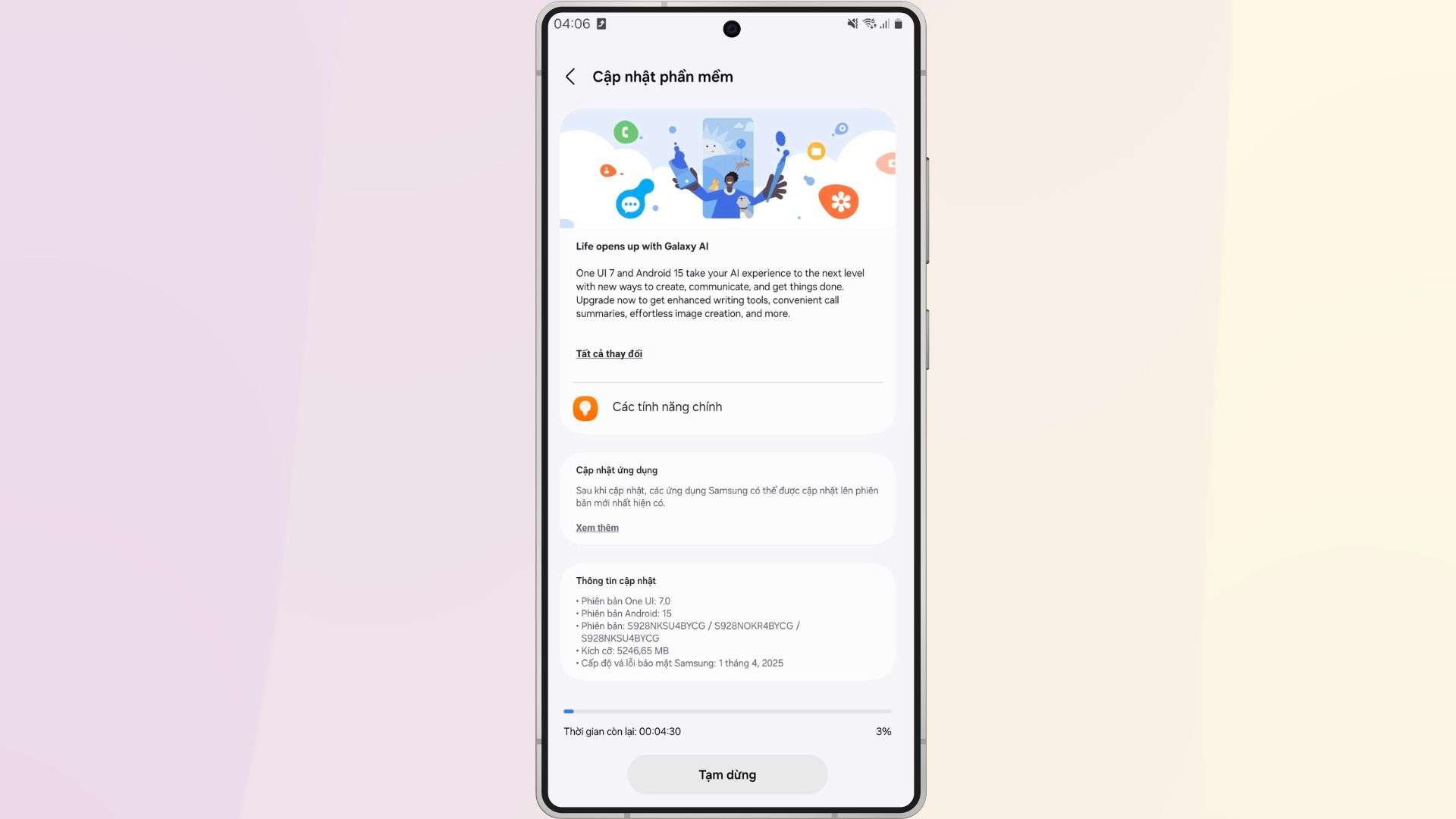Lịch trình cập nhật One UI 7 tại Việt Nam