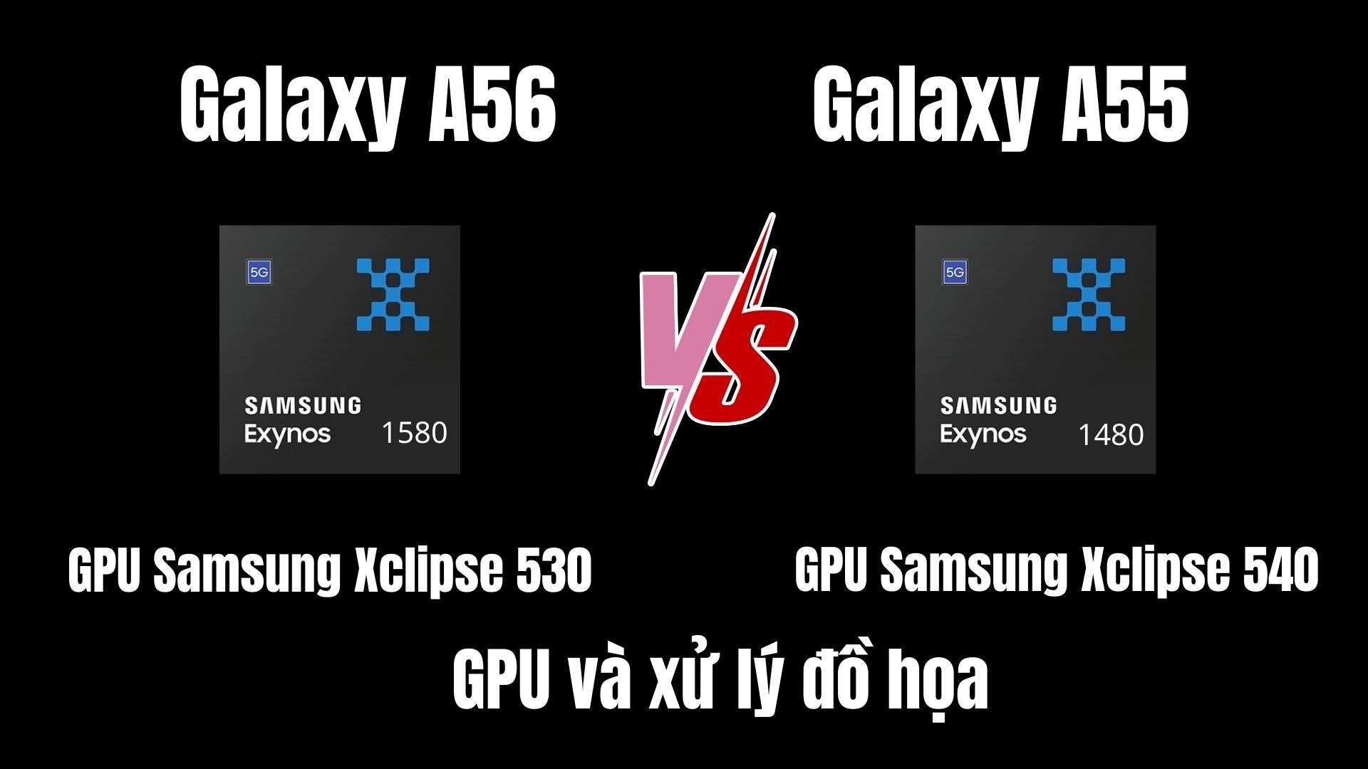 So sánh GPU và xử lý đồ họa chip Galaxy A55 và A56