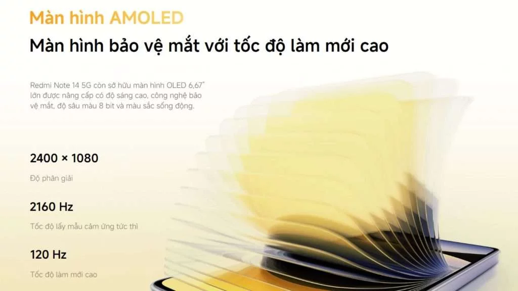 Xiaomi Redmi Note 14 5G màn hình AMOLED
