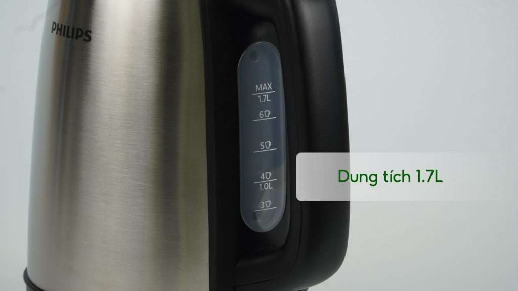 Bình đun Philips HD9350_90 Bạc và đen Dung tích 1.7L