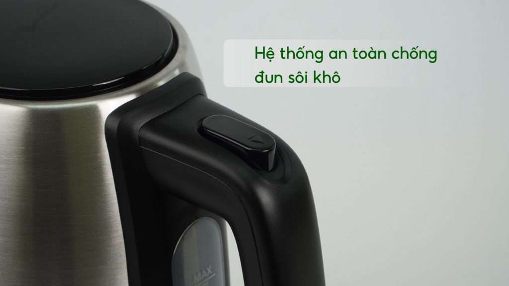 Bình đun Philips HD9350_90 Bạc và đen Hệ thống an toàn chống đun sôi khô