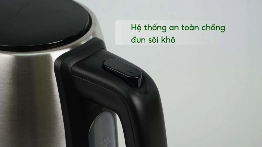 Bình đun Philips HD9350_90 Bạc và đen Hệ thống an toàn chống đun sôi khô