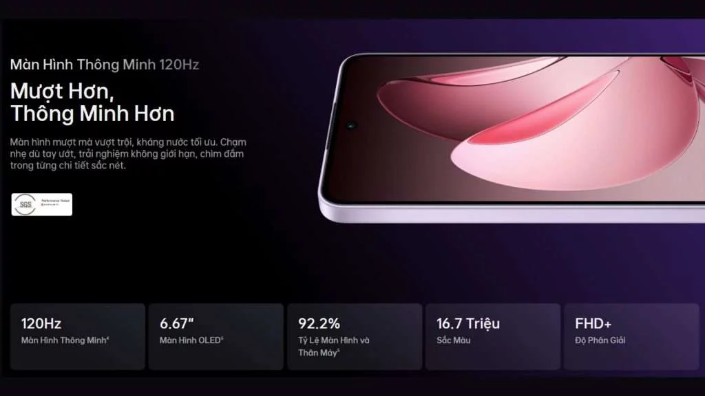 Oppo Reno13 F 4G màn hình 120hz