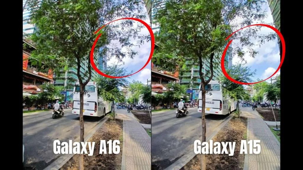 So sánh camera góc siêu rộng của Galaxy A15 và A16