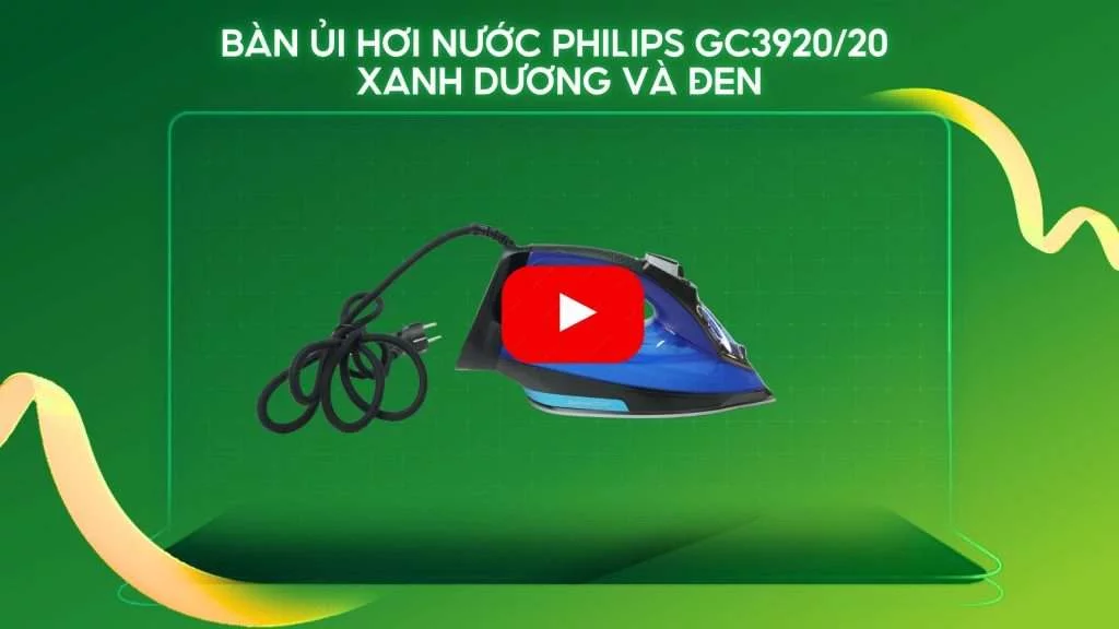 Bàn ủi hơi nước Philips GC3920_20 Xanh dương và đen