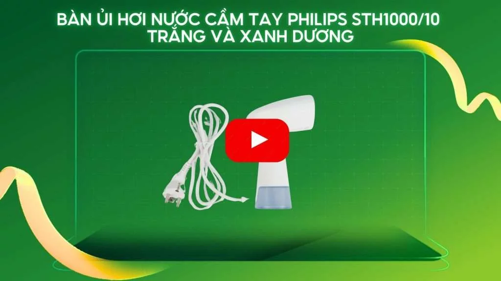 Bàn ủi hơi nước cầm tay Philips STH1000_10_Trắng và xanh dương