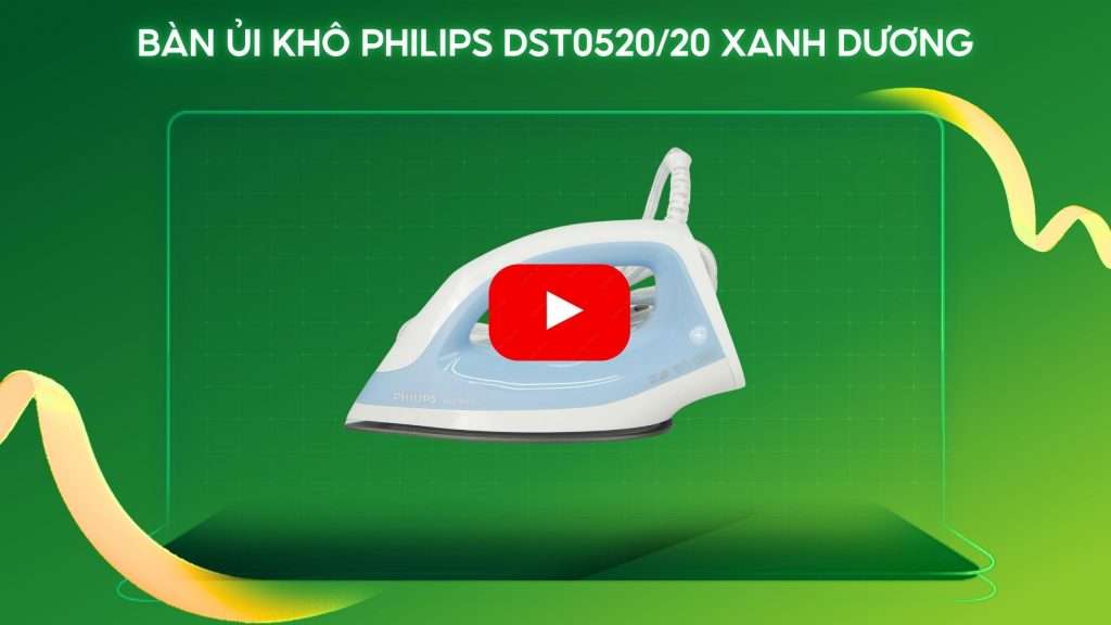 Bàn ủi khô Philips DST0520_20 Xanh dương
