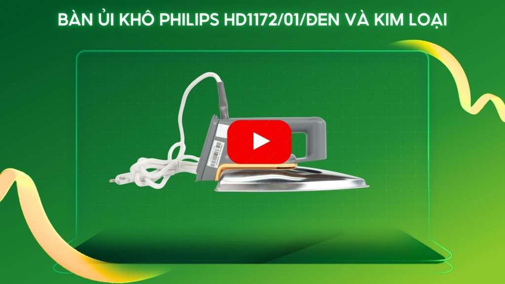 Bàn ủi khô Philips HD1172_01_Đen và kim loại