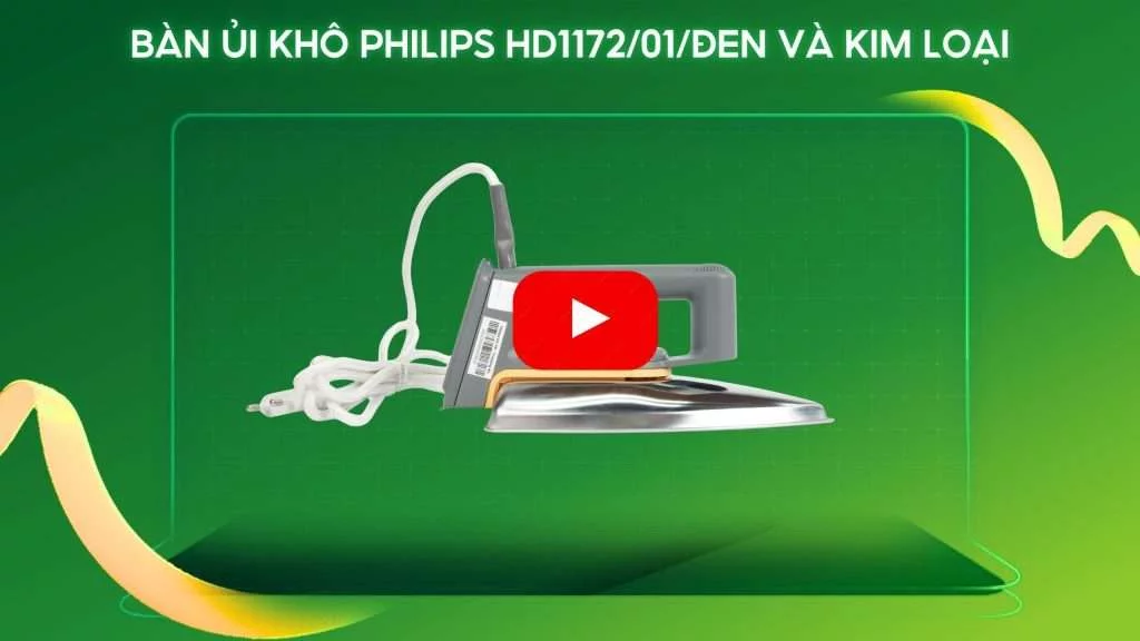 Bàn ủi khô Philips HD1172_01_Đen và kim loại