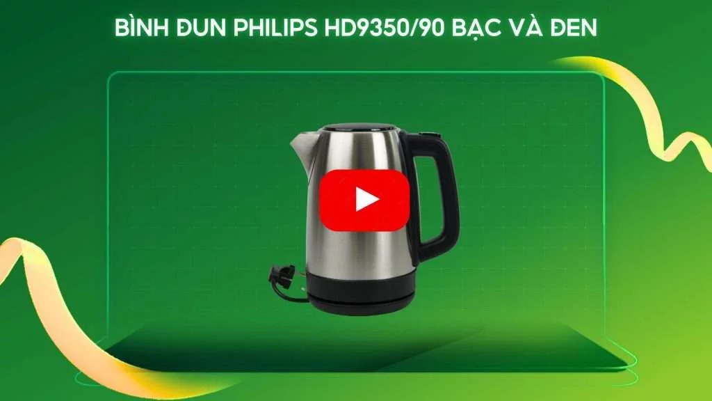Bình đun Philips HD9350_90 Bạc và đen