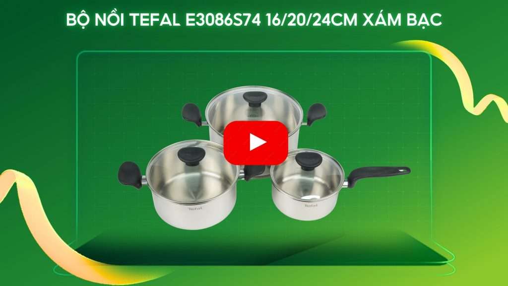 Bộ Nồi Tefal E3086S74 16_20_24Cm Xám Bạc