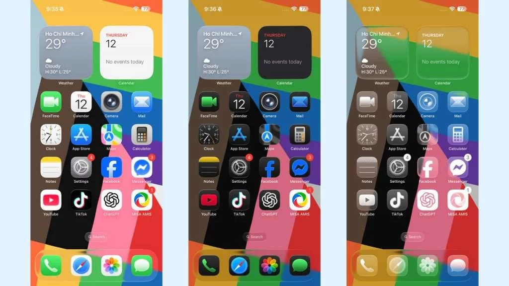 Cách giảm độ trong suốt giao diện Liquid Glass trên iOS 26