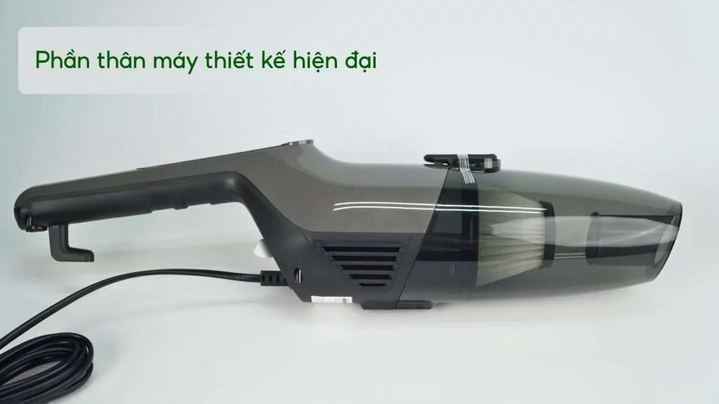 Máy hút bụi Deerma DX120C xám Phần thân máy thiết kế hiện đại