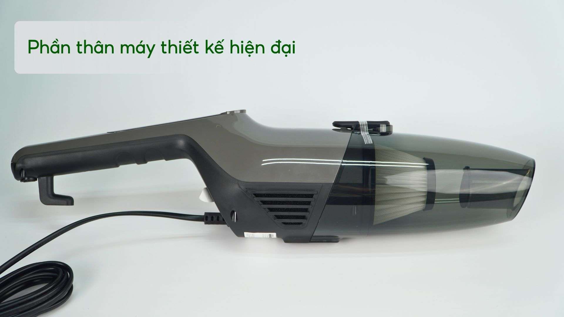 Máy hút bụi Deerma DX120C xám Phần thân máy thiết kế hiện đại