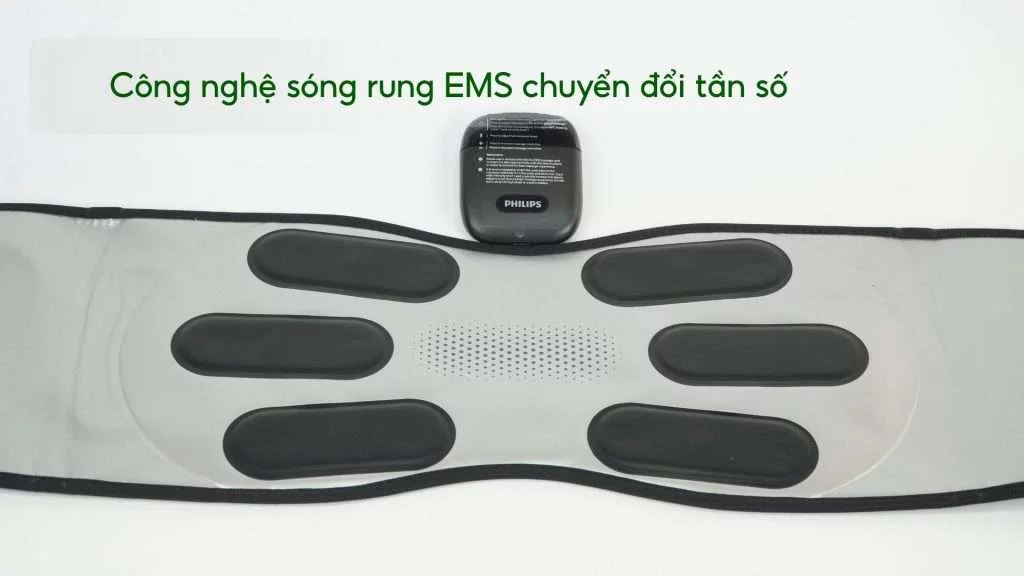Máy massage đai bụng Philips PPM4331 Công nghệ sóng rung EMS chuyển đổi tần số