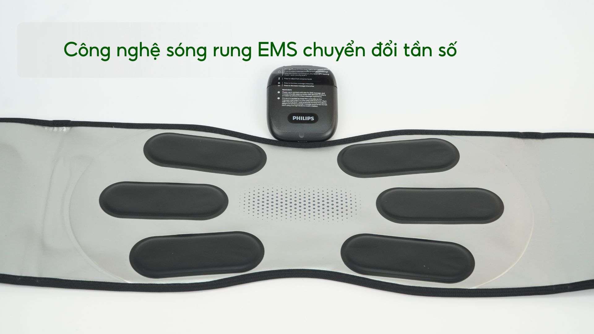 Máy massage đai bụng Philips PPM4331 Công nghệ sóng rung EMS chuyển đổi tần số