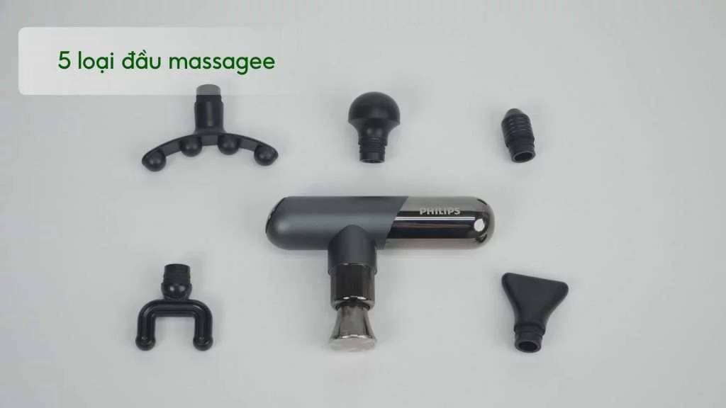 Máy massage thể thao mini Philips PPM7501 5 loại đầu massagee