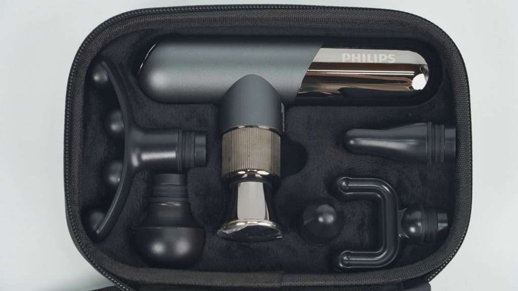 Máy massage thể thao mini Philips PPM7501 Bên trong hộp đựng