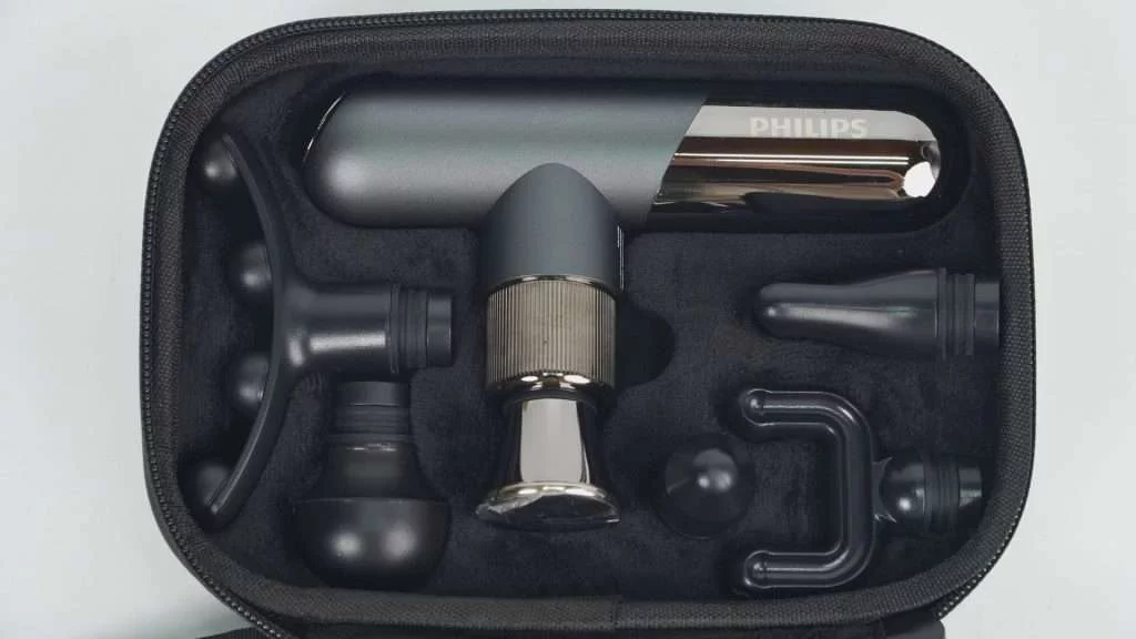 Máy massage thể thao mini Philips PPM7501 Bên trong hộp đựng