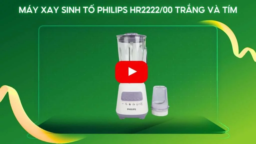 Máy xay sinh tố PHILIPS HR2222_00 Trắng và tím