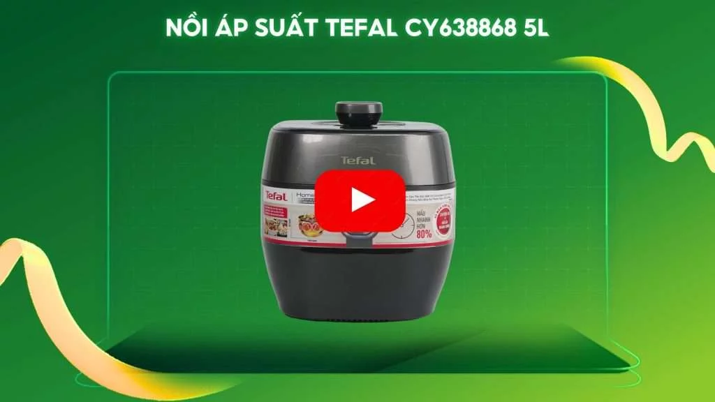 Nồi Áp Suất Tefal CY638868 5L Đen&Xám
