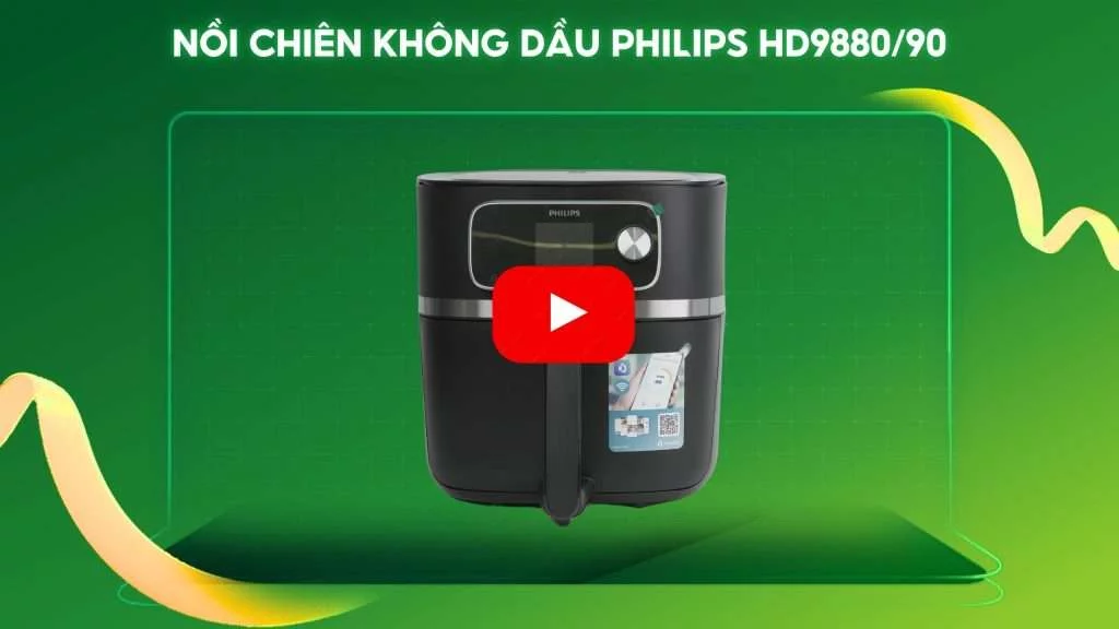 Nồi chiên không dầu PHILIPS HD9880_90 Đen nhám