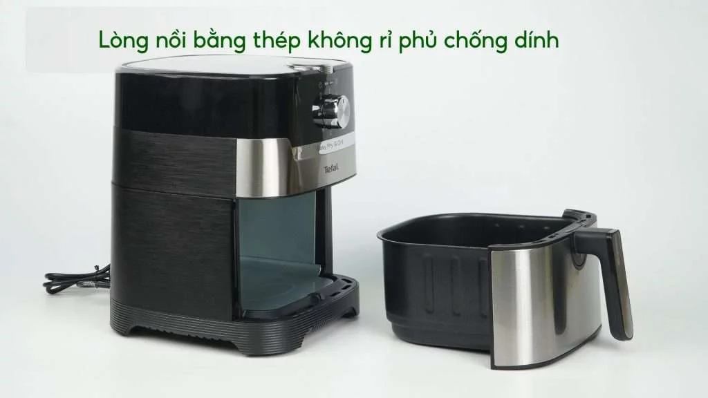 Nồi chiên không dầu Tefal 2in1 EY501D15 4.6L Cơ Lòng nồi bằng thép không rỉ phủ chống dính