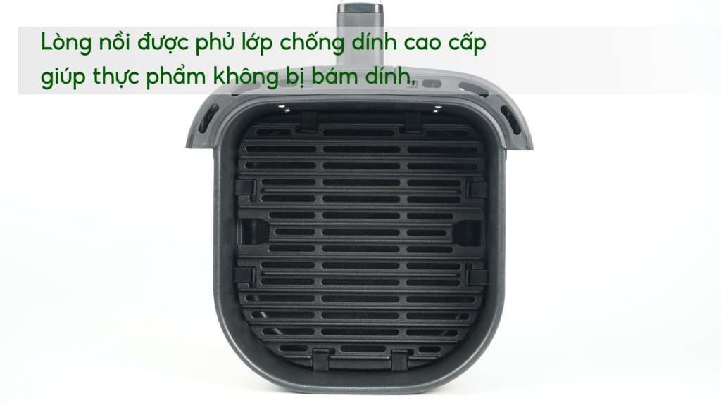 Nồi chiên không dầu Tefal 2in1 EY501D15 4.6L Cơ Lòng nồi được phủ lớp chống dính cao cấp giúp thực phẩm không bị bám dính,