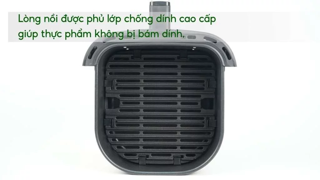 Nồi chiên không dầu Tefal 2in1 EY501D15 4.6L Cơ Lòng nồi được phủ lớp chống dính cao cấp giúp thực phẩm không bị bám dính,