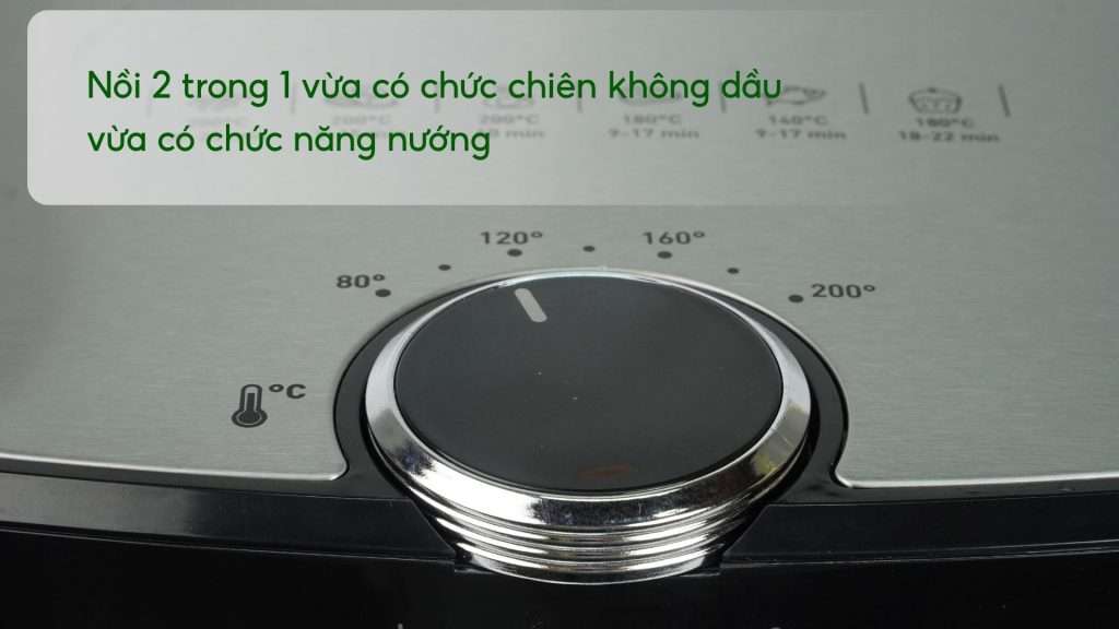 Nồi chiên không dầu Tefal 2in1 EY501D15 4.6L Cơ Nồi 2 trong 1 vừa có chức chiên không dầu vừa có chức năng nướng