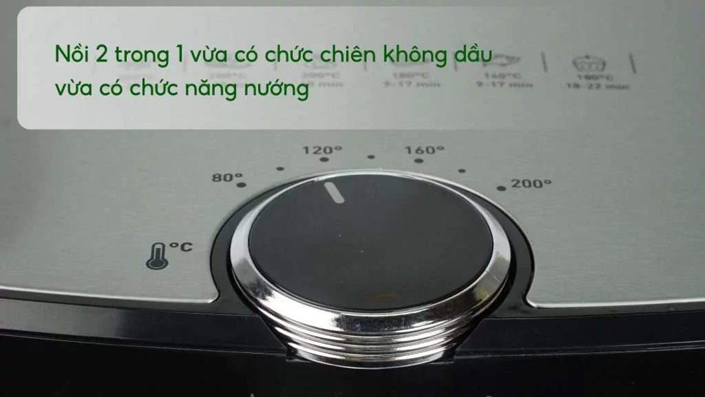 Nồi chiên không dầu Tefal 2in1 EY501D15 4.6L Cơ Nồi 2 trong 1 vừa có chức chiên không dầu vừa có chức năng nướng