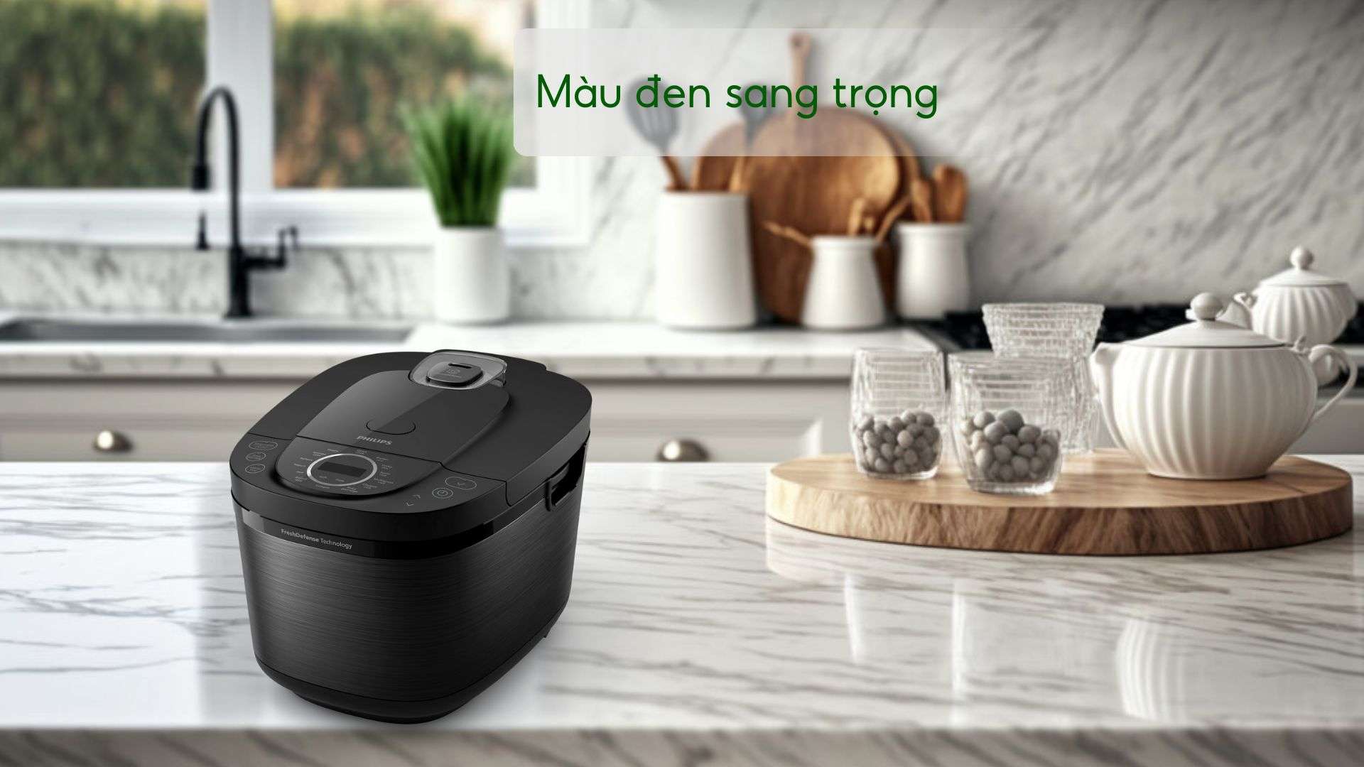 Nồi cơm điện tử Philips HD4814_31 màu đen sang trọng