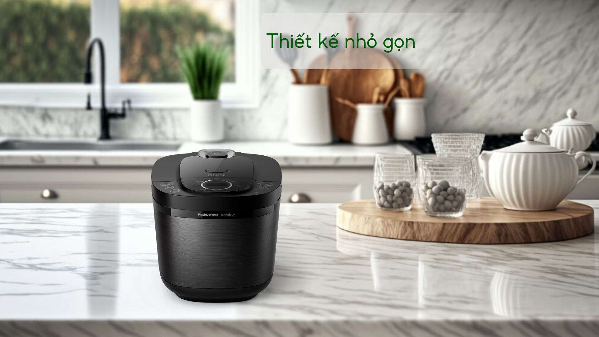 Nồi cơm điện tử Philips HD4814_31 thiết kế nhỏ gọn