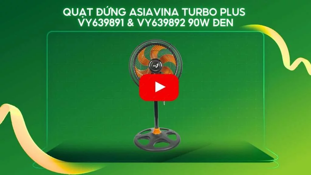 Quạt Đứng Asiavina Turbo Plus VY639891 & VY639892 90W Đen