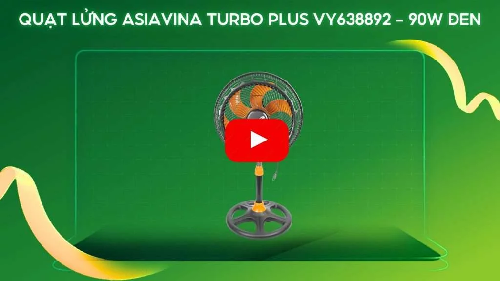 Quạt Lửng Asiavina Turbo Plus VY638892 – 90W Đen