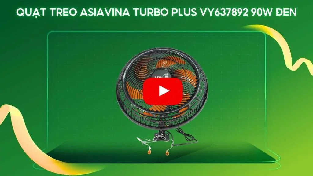 Quạt Treo Asiavina Turbo Plus VY637892 90W Đen