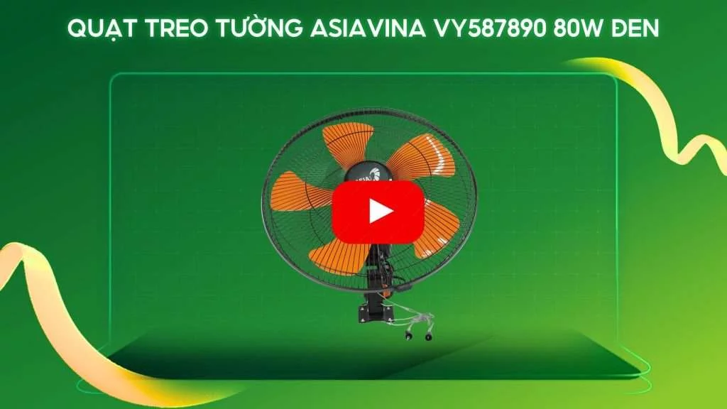 Quạt Treo Tường Asiavina VY587890 80W Đen